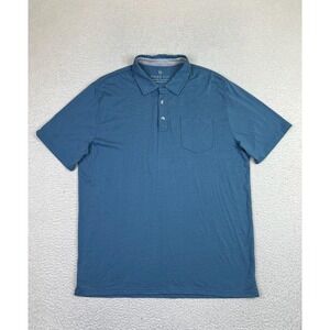 Free Fly Polo Shirt Mens XL Blue Bamboo Cotton Pocket Casual Golf Soft